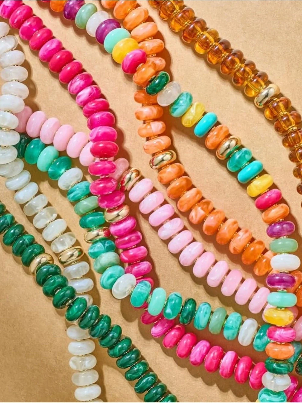 Statement Green Beaded Necklace with Gold Accents